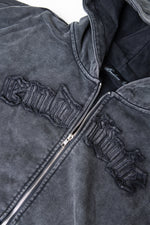 black zip hoodie