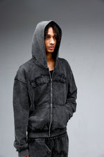 black zip hoodie