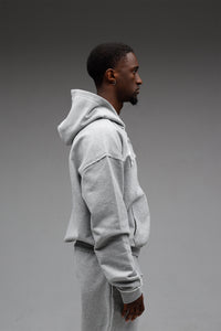 grey zip hoodie