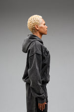 black zip hoodie